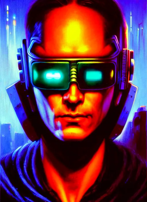 Prompt: cinematic bust portrait of cyberpunk hacker, head and chest only, exotic alien features, grunge, noir, low-key, glowing lights, Tim Hildebrandt, Wayne Barlowe, Bruce Pennington, donato giancola, larry elmore, oil on canvas, masterpiece, trending on artstation, featured on pixiv, cinematic composition, dramatic pose, beautiful lighting, sharp, details, hyper-detailed, HD, HDR, 4K, 8K