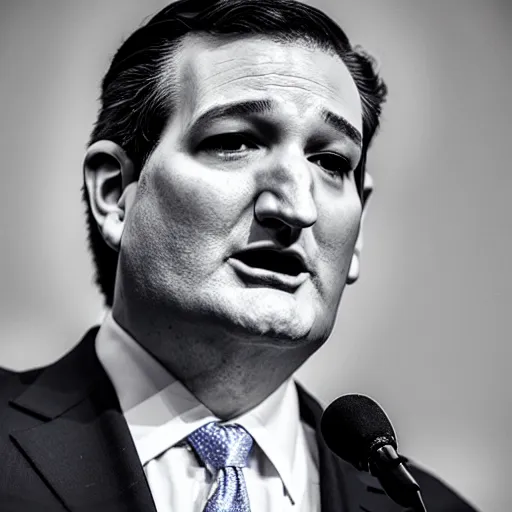 Image similar to close up photograph of Ted Cruz, ugly, large pores, acne, highly detailed