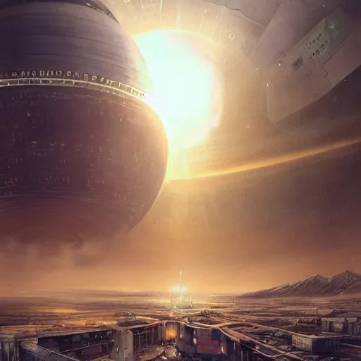 Prompt: Very very very very highly detailed orbit space soviet city Norilsk as a loading screen, intricate, dystopian, sci-fi, extremely detailed, digital painting, artstation, concept art, smooth, sharp focus, illustration, intimidating lighting, incredible art by artgerm and greg rutkowski and alphonse mucha and simon stalenhag