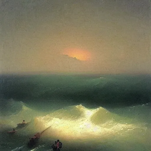 Prompt: “banana boat ride, detailed oil painting by Ivan Aivazovsky”