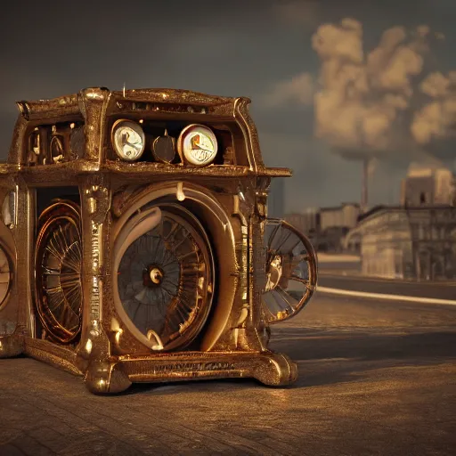 Image similar to time machine, high detail, octane render - w 5 0 0