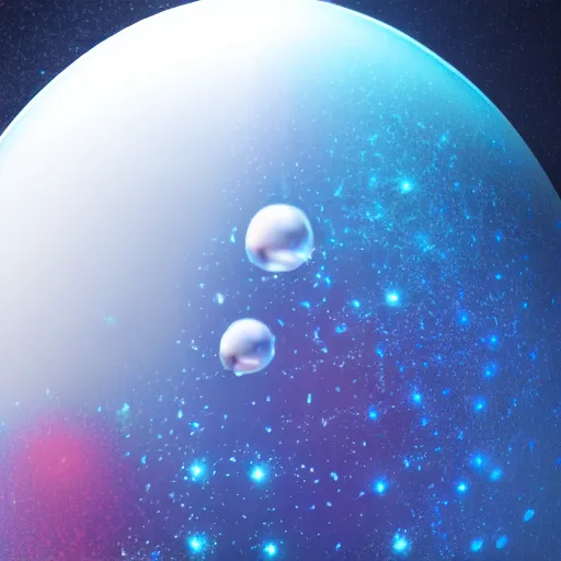 Image similar to a bubble contains a galaxy, octane render, HD, volumetric lighting, high details