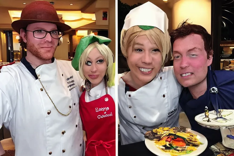 Prompt: i met a cosplayer river aspic cookbook photo n real life when he was finishing up at the Lauderdale and he was mega nice. He was super nice to all the hotel workers and the fans. He even remembered my and Arthis names (from the last time we saw him since we're super fans). He gave both of us big hugs scene from a tv show 55mm