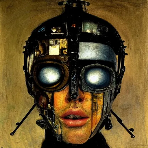 Prompt: sexy beautiful woman head made of mech mask rendered in unreal engine, cyberpunk, rave, scifi, painted by albrecht durer | bernard buffet | alyssa monks | andrew wyeth