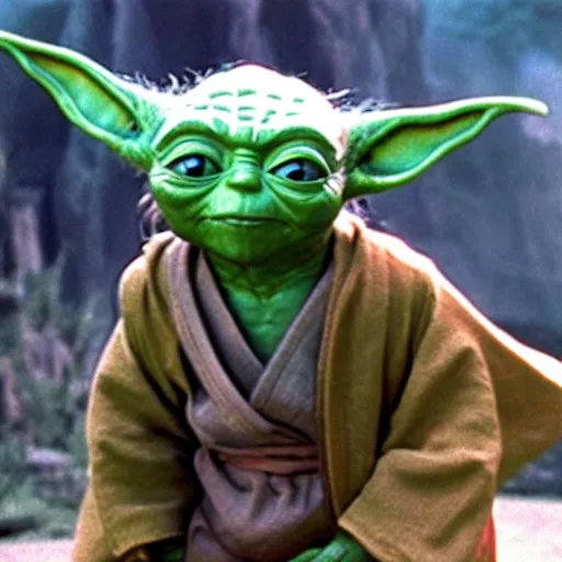 Image similar to yoda meditating on a shaolin temple, movie still, 4k, photorealistic