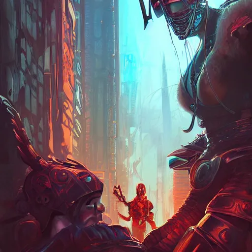 Image similar to cyberpunk viking helmet mask warrior goddess robot ninja fantasy, art gta 5 cover, official fanart behance hd artstation by jesper ejsing, by rhads, makoto shinkai and lois van baarle, ilya kuvshinov, ossdraws