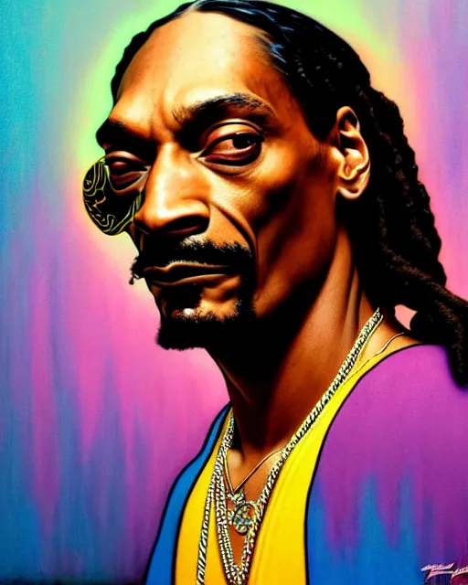 closeup portrait snoop dogg, wearing a flower bikini, | Stable ...