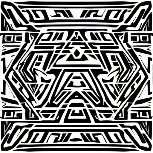 Image similar to a tribal vector of abstract shapes, black and white