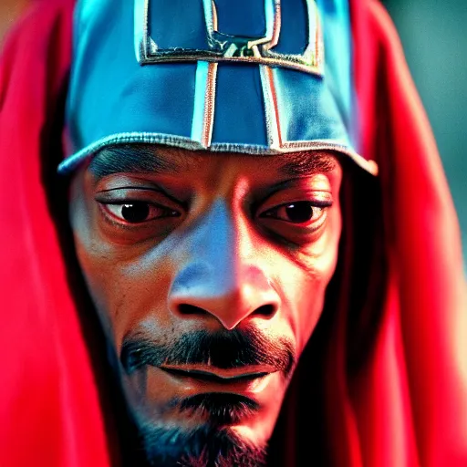 Prompt: a film still of Snoop Dogg as a Marvel Villian, 40mm lens, shallow depth of field, split lighting