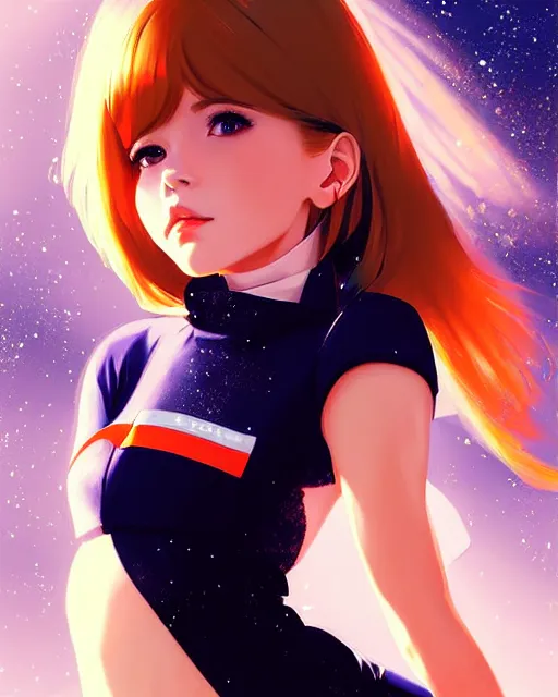 Prompt: portrait Anime space cadet girl Anna Lee Fisher cute-fine-face, pretty face, realistic shaded Perfect face, fine details. Anime. realistic shaded lighting by Ilya Kuvshinov Giuseppe Dangelico Pino and Michael Garmash and Rob Rey, IAMAG premiere, aaaa achievement collection, elegant freckles, fabulous