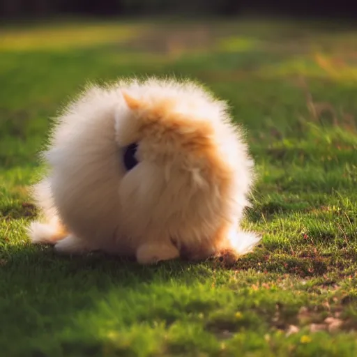 Image similar to real life Pokemon, fluffy, realistic, golden hour, sharp focus