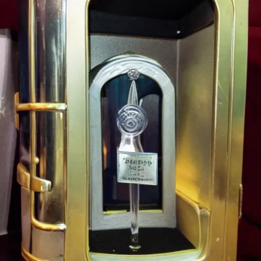 Image similar to bottle of perfume in the shape of london's phone booth