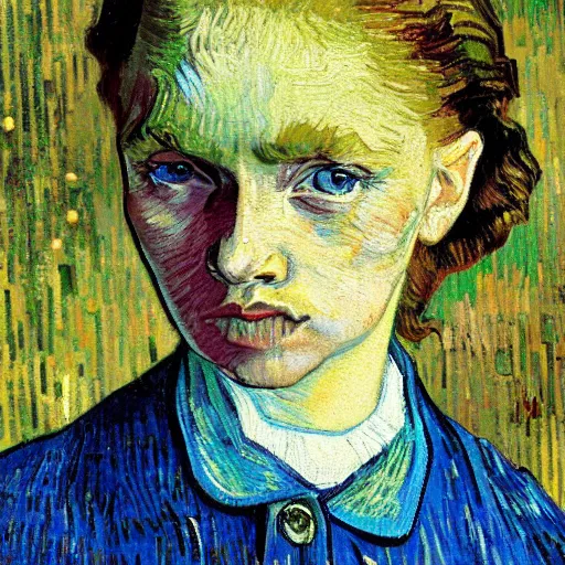 Image similar to high quality high detail painting by vincent van gogh, hd, young pale girl, photorealistic lighting