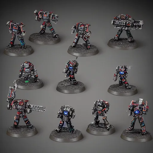 Image similar to cyberpunk warhammer 4 0 k miniatures