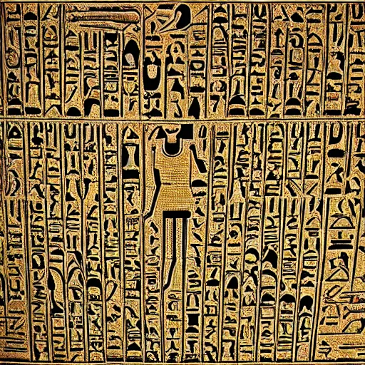 Image similar to interior of a black evil egyptian hieroglyphic labyrinth, hidden eyes everywhere, highly detailed and intricate