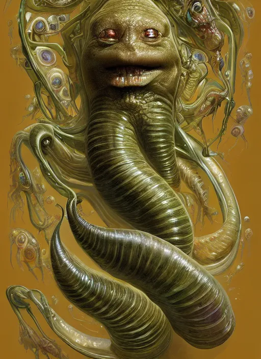 Prompt: elon musk as slimy mollusk character, drool, full length portrait!!!, intricate, elegant, highly detailed, digital painting, artstation, concept art, wallpaper, smooth, sharp focus, illustration, art by h. r. giger and artgerm and greg rutkowski and alphonse mucha