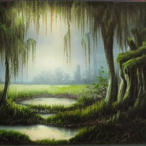 Image similar to creamy swamp landscape