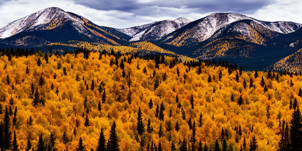 Prompt: colorado mountains in autumn