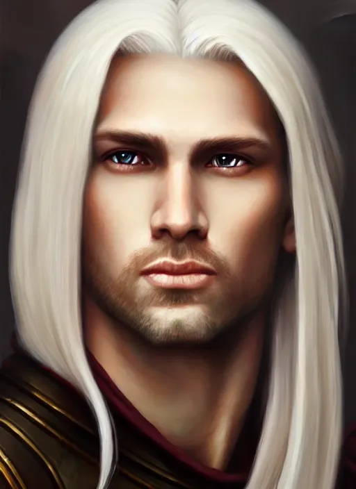 Image similar to a _ fantasy _ style _ portrait _ painting _ of male, long dark blonde hair and blonde stubble, white, rpg dnd oil _ painting _ unreal _ 5 _ daz. _ rpg _ portrait _ extremely _ detailed _ artgerm _ greg _ rutkowski _ greg