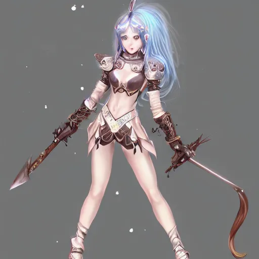 Image similar to female fantasy magic armor, full body shot, korean mmorpg, retro game, anime, concept art