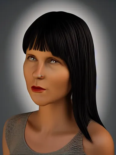 Image similar to 3 d mesh of girl, portrait