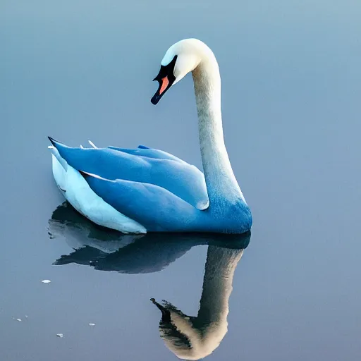 Prompt: a blue swan