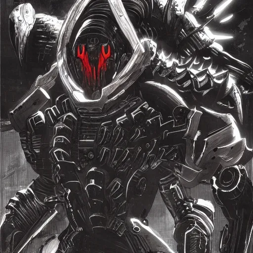 Image similar to doom slayer, tsutomu nihei art