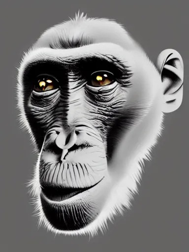 Image similar to monkey, digital painting, brush, highly detailed