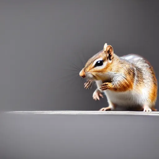 Prompt: hyper realistic photograph of a chipmunk in a business suit, close up shot, 8k,