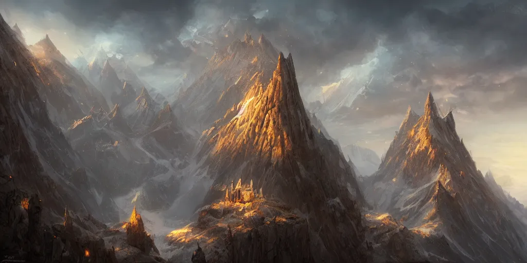Prompt: The mountain fortress by Jessica Rossier