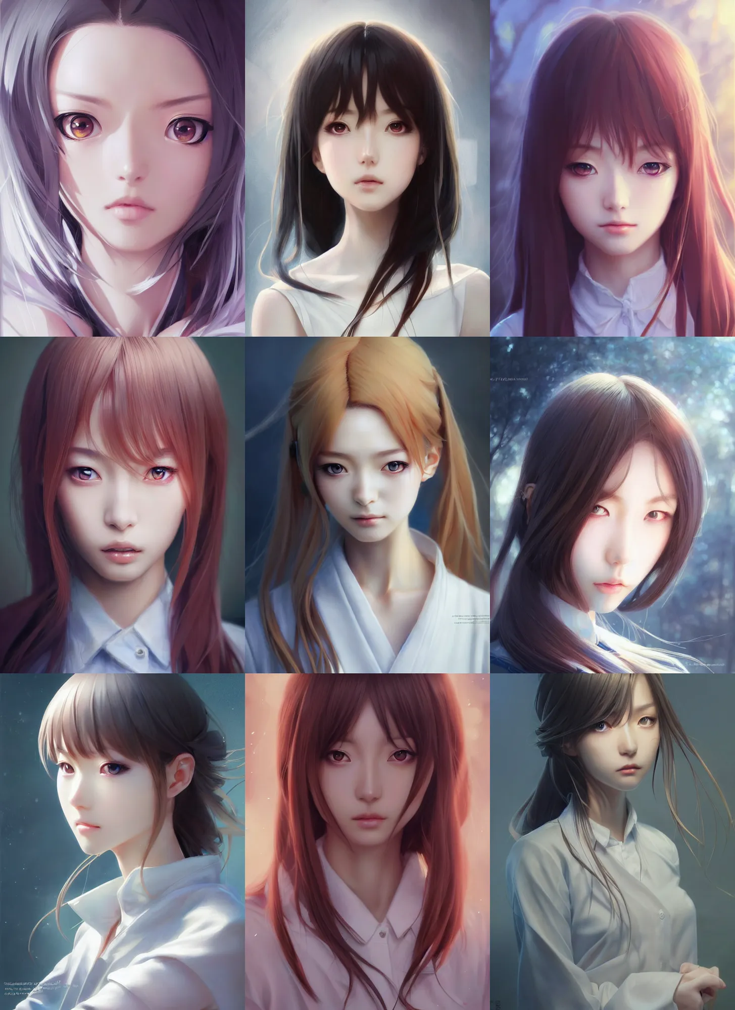 Prompt: ultra realistic stunning beautiful anime woman, beautiful precise face and body, japanese school uniform, sci - fi, fantasy, intricate, elegant, highly detailed, digital painting, artstation, concept art, smooth, sharp focus, illustration, edge highlights, beautiful light and shadows, art by wlop and tian zi and greg rutkowski, featured on pixiv