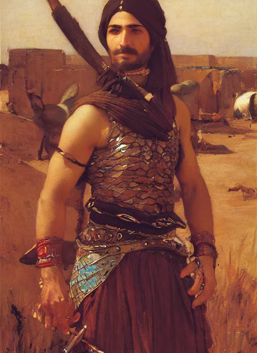 Prompt: Rabbit warlord. Iranian orientalist portrait by john william waterhouse and Edwin Longsden Long and Theodore Ralli and Nasreddine Dinet, oil on canvas. Cinematic, vivid colors, hyper realism, realistic proportions, dramatic lighting, high detail 4k