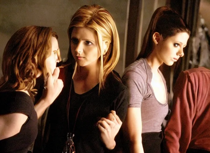 Prompt: Scene from the 2007 supernatural drama television series Buffy The Vampire Slayer