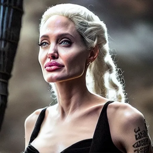 Prompt: angelina jolie as khaleesi