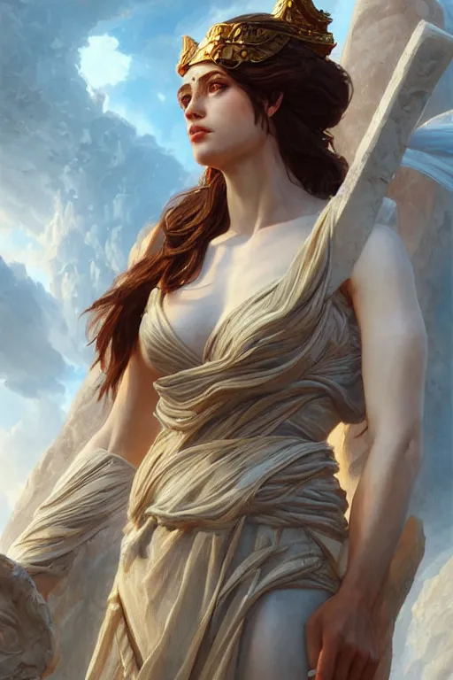 Image similar to goddess of the greece, highly detailed, digital painting, artstation, concept art, smooth, sharp focus, illustration, unreal engine 5, 8 k, art by artgerm and greg rutkowski and edgar maxence