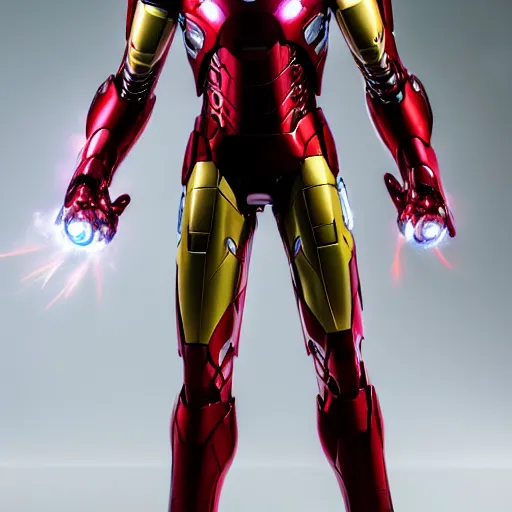 Image similar to still photo of futuristic bleeding edge iron man suit from comics, highly detailed, photorealistic portrait, bright studio setting, studio lighting, crisp quality and light reflections, unreal engine 5 quality render