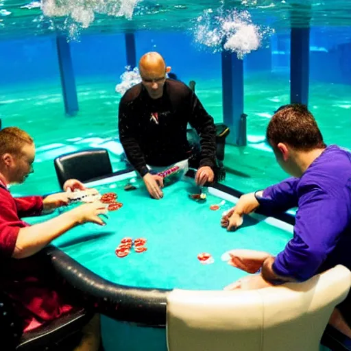 Prompt: underwater poker tournament