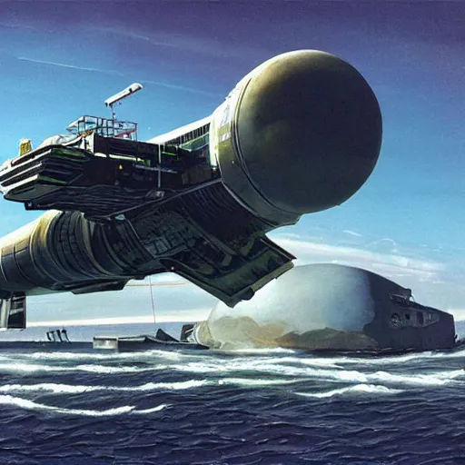 Prompt: !dream scout spaceship with 100-ton hull used for exploration survey and courier duties, chris foss