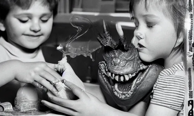 Image similar to kid playing with slime monster, realistic, toy commercial photo, highly detailed, photo from the 80s