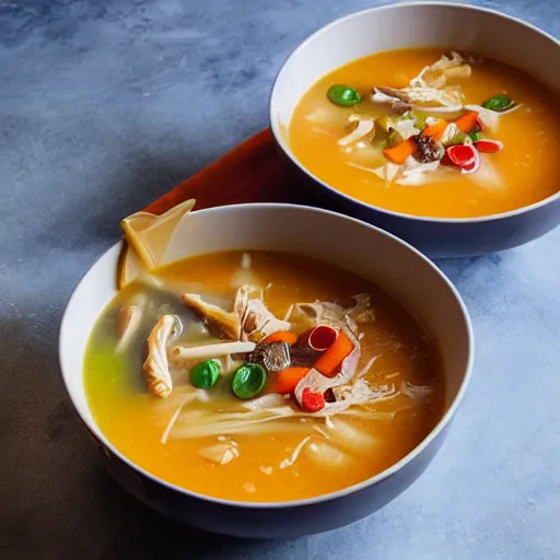 Image similar to extremly hot bowl of soup daring you to eat it