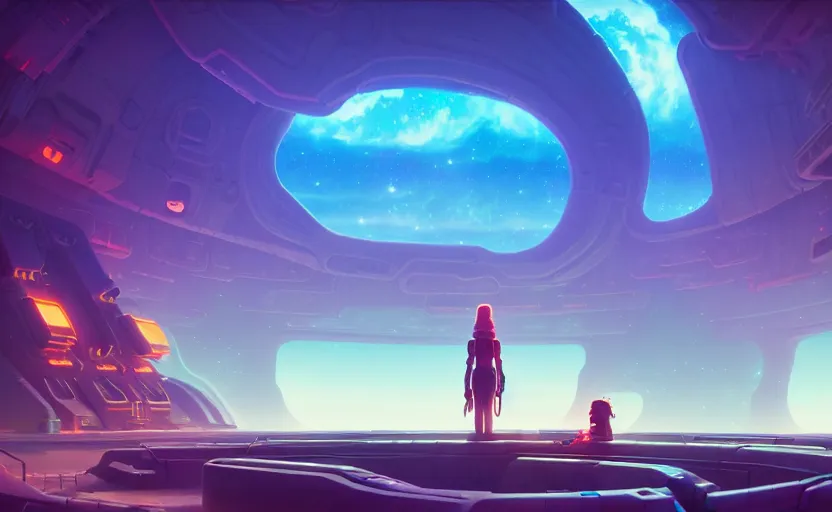 Image similar to a bounty hunter bar in a space opera utopian studio ghibli animated film, global illumination, beautiful composition, volumetric lighting, octane render by artgerm, loish, alena aenami, highly detailed