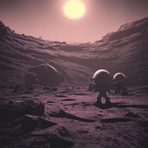 Prompt: alien bases on the moon, dramatic lighting, cinematic, establishing shot, extremly high detail, photorealistic, cinematic lighting, artstation, style by greg rutkowsky