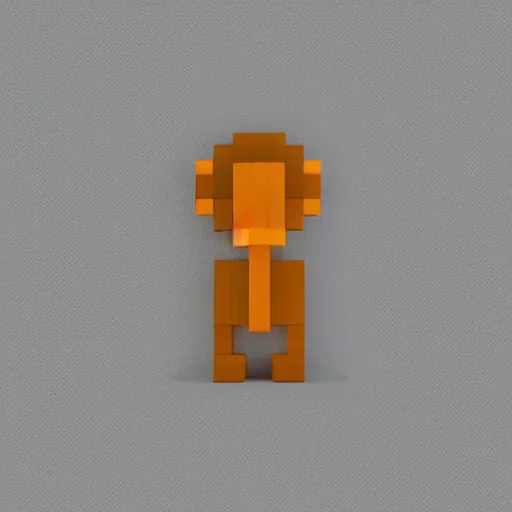Image similar to a monkey made in a minimalist style, voxel, centered