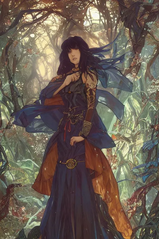 Image similar to anime key visual of a beautiful young female doctor strange intricate, magical forest, stunning, highly detailed, digital painting, artstation, smooth, hard focus, illustration, art by artgerm and greg rutkowski and alphonse mucha