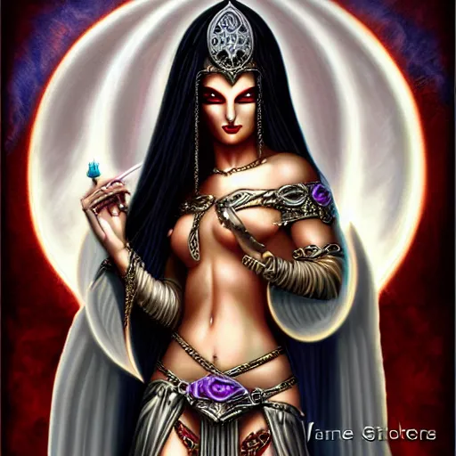 Image similar to evil godess, by anne stokes