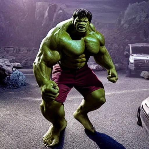 Image similar to the Incredible Hulk as Dwayne the rock Johnson