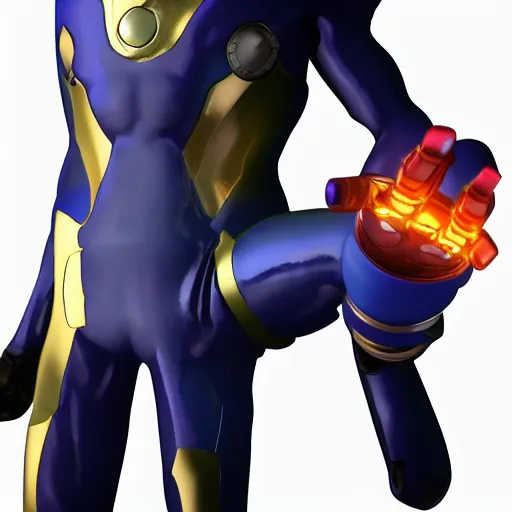 Image similar to megamind wearing the infinity gauntlet dynamic pose 4 k deviantart fanart cinematic shot