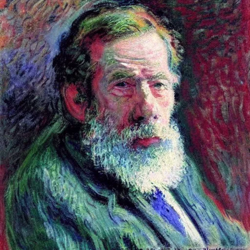 Image similar to portrait of vaclav havel by claude monet