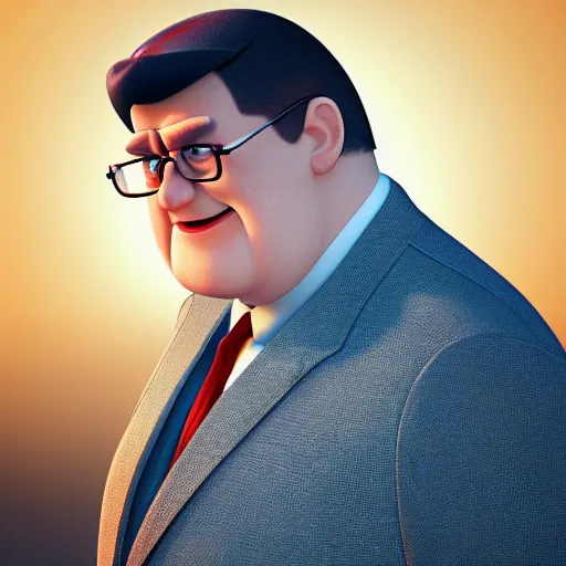 Image similar to Real life Peter Griffin with a cleft chin, volumetric lighting, portrait, high detail face, face enhance, 4k resolution, octane render,