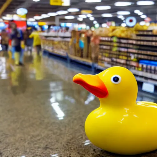 Image similar to banana duck at Walmart, peeled banana with googly eyes and duck beak, goofy banana duck hybrid spotted at Walmart. ISO 300, depth of field